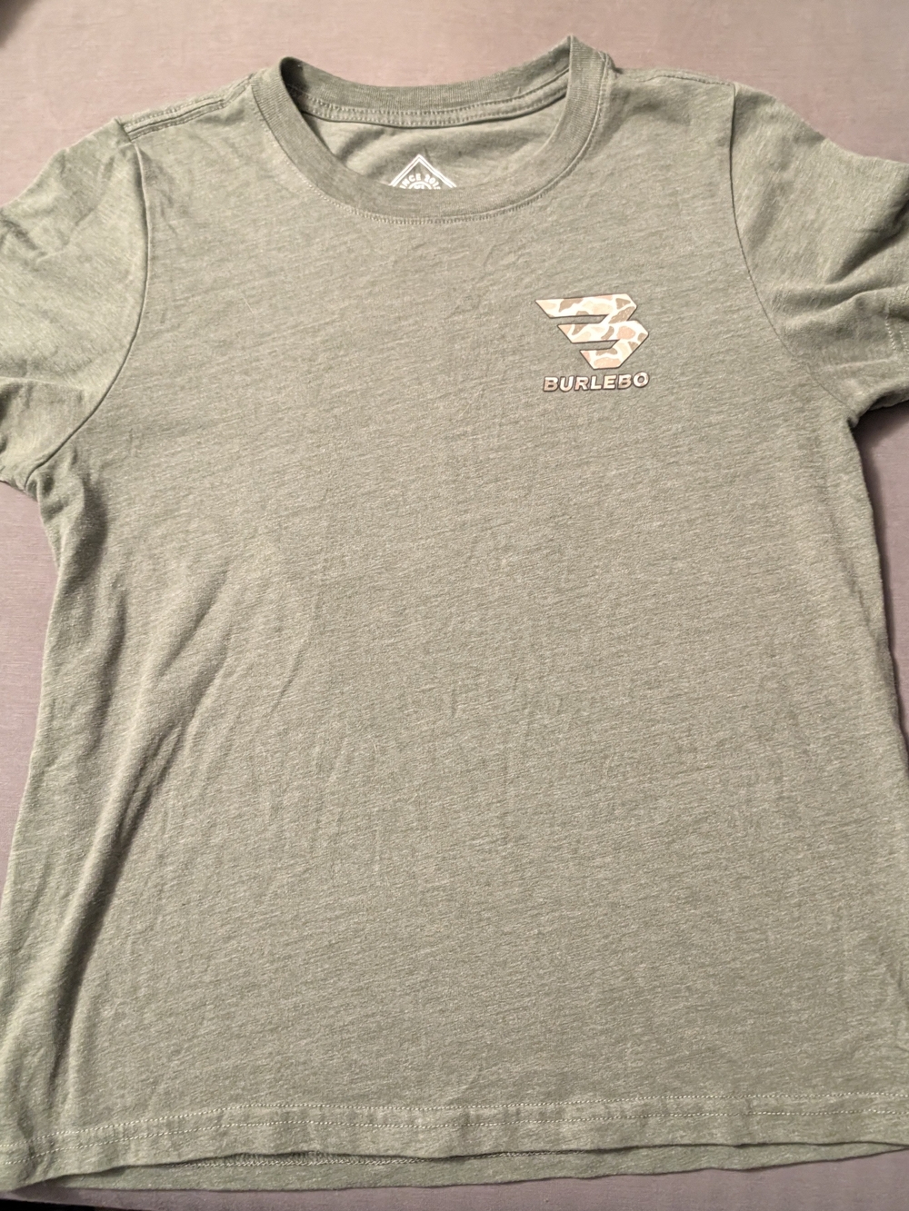 BURLEBO Sage Green Short Sleeve Tee with Chest Logo